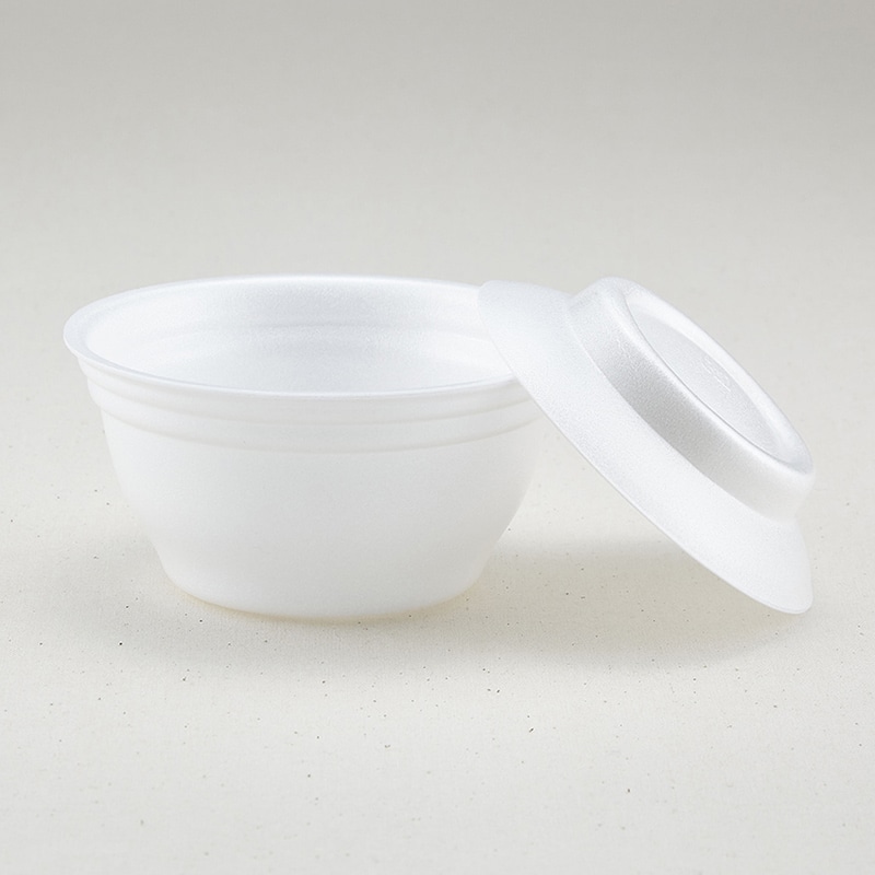 青葉紙業 丼容器 本体・蓋セット D-6 白 206151 100枚/袋（ご注文単位8袋）【直送品】