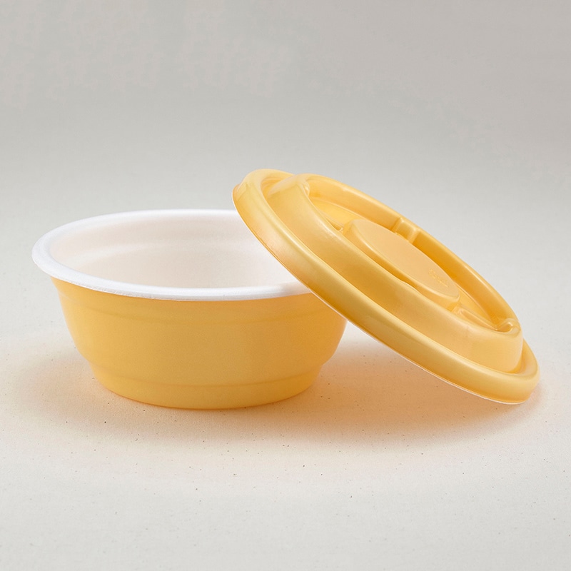 青葉紙業 麺容器 めん重 本体・蓋セット 金茶 220555 50セット/袋（ご注文単位6袋）【直送品】