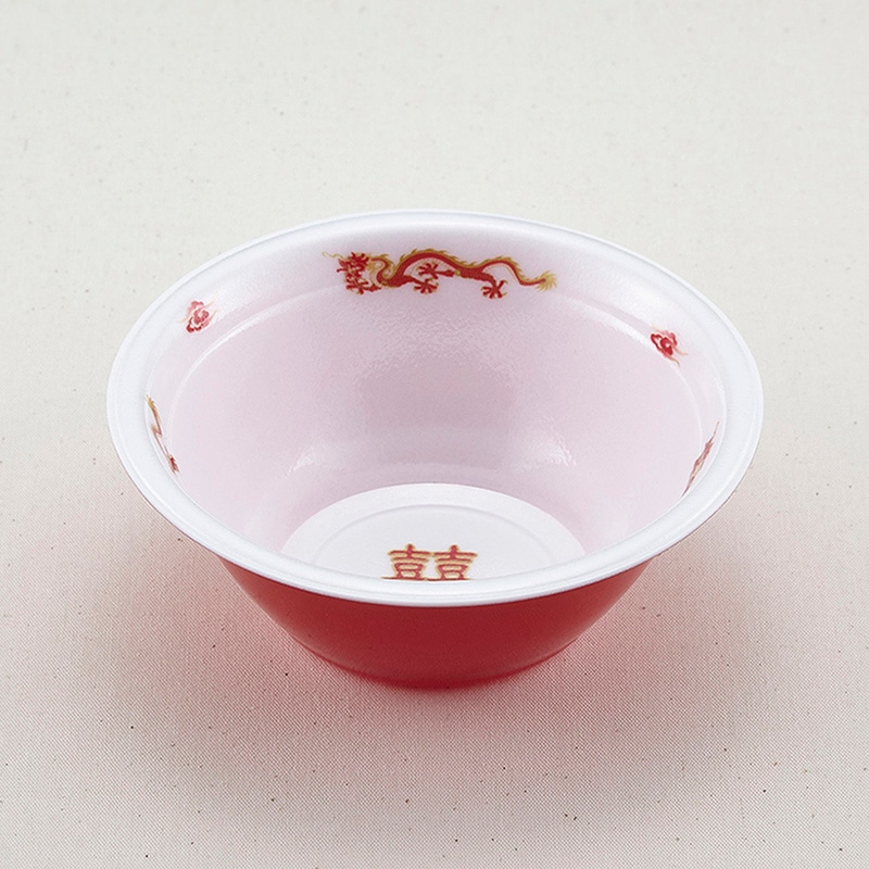 青葉紙業 麺容器 ラーメン 本体 小 龍外赤 221331 50個/袋（ご注文単位12袋）【直送品】