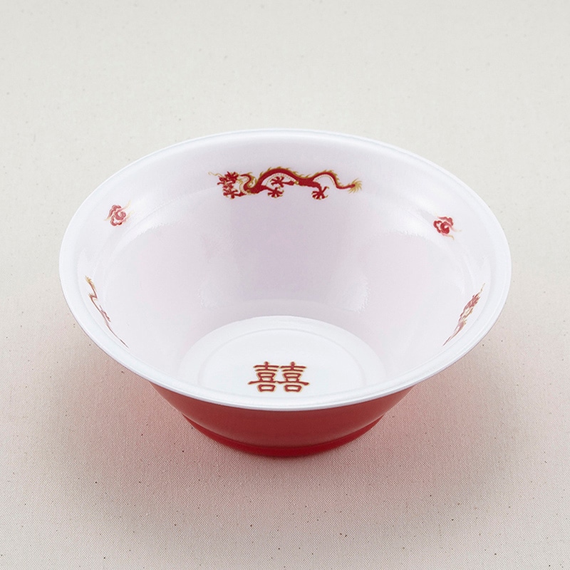 青葉紙業 麺容器 ラーメン 本体 中 龍外赤 221531 50個/袋（ご注文単位9袋）【直送品】