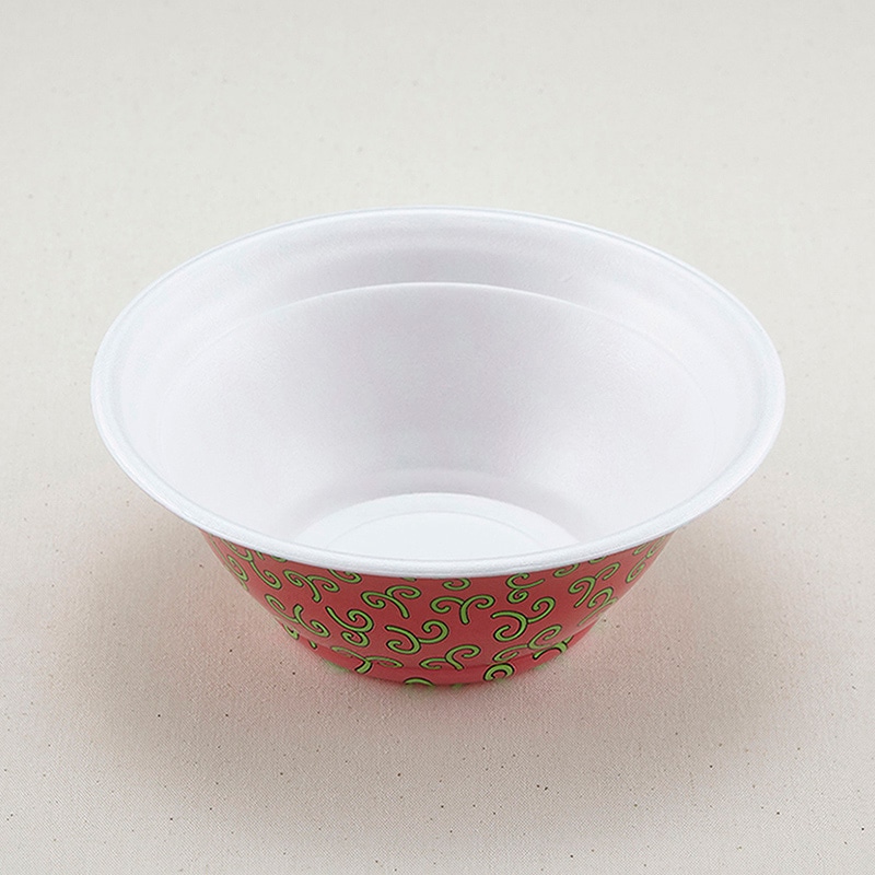 青葉紙業 麺容器 ラーメン 本体 中 赤からくさ 221533 50個/袋（ご注文単位9袋）【直送品】