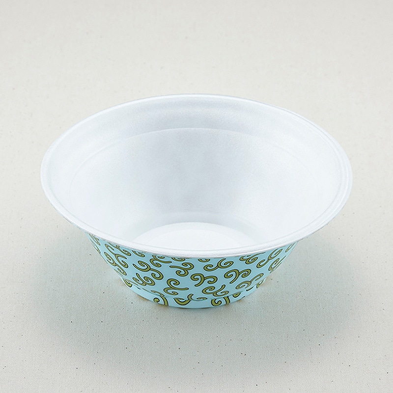 青葉紙業 麺容器 ラーメン 本体 中 青からくさ 221534 50個/袋（ご注文単位9袋）【直送品】