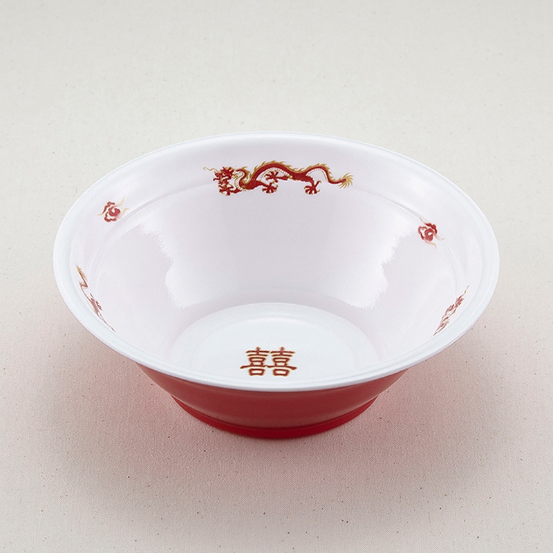 青葉紙業 麺容器 ラーメン 本体 大 龍外赤 221731 50個/袋（ご注文単位8袋）【直送品】