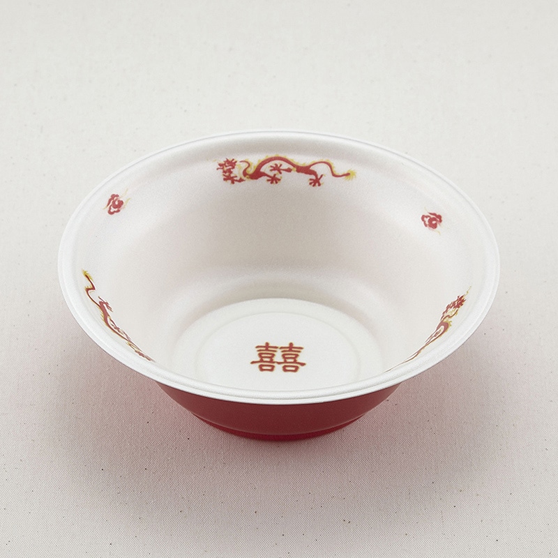 青葉紙業 麺容器 ラーメン 本体 中浅 耐熱龍外赤 221851 50個/袋（ご注文単位18袋）【直送品】