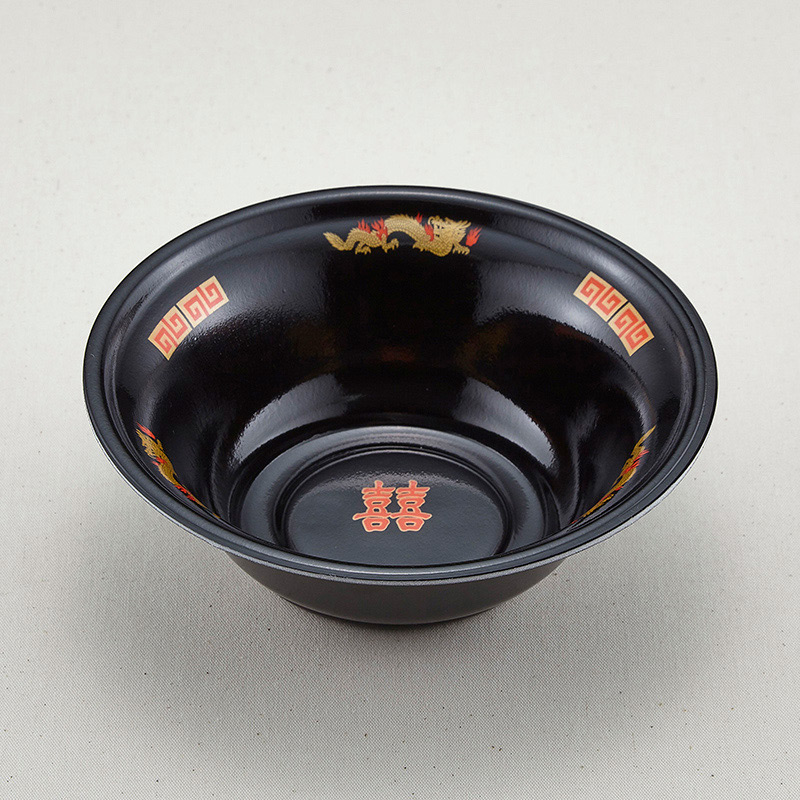 青葉紙業 麺容器 ラーメン 本体 中浅 黒龍 221855 50個/袋（ご注文単位18袋）【直送品】