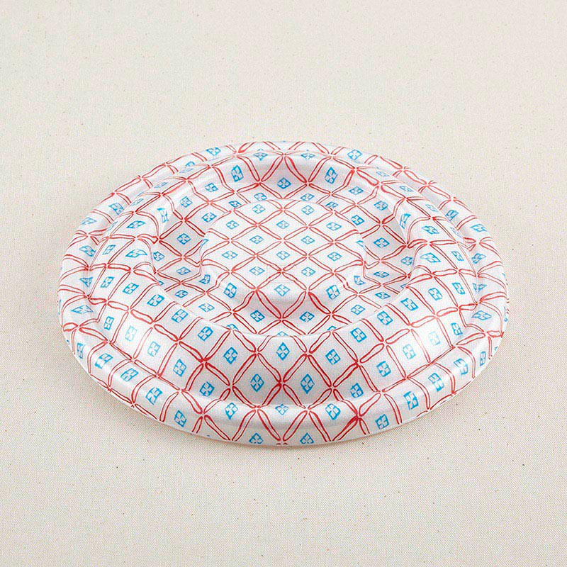 青葉紙業 麺容器 でかどん 蓋 青小紋 222119 50枚/袋（ご注文単位9袋）【直送品】