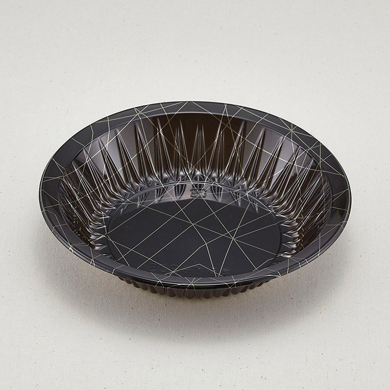 青葉紙業 深皿容器 まるざら 本体 185 くろきりこ 222305 50枚/袋（ご注文単位12袋）【直送品】