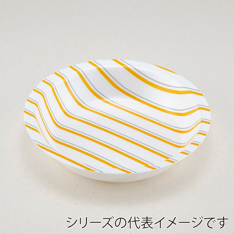 青葉紙業 深皿容器 まるざら 本体 185 ストライプ 222311 50枚/袋（ご注文単位12袋）【直送品】