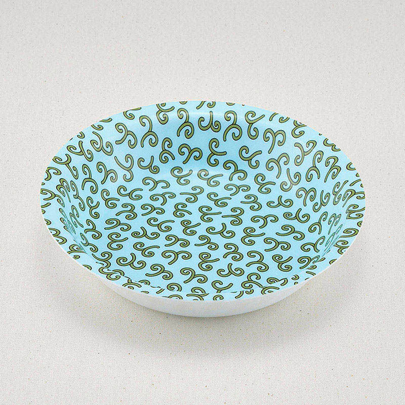 青葉紙業 深皿容器 まるざら 本体 185 耐熱青からくさ 222324 50枚/袋（ご注文単位12袋）【直送品】