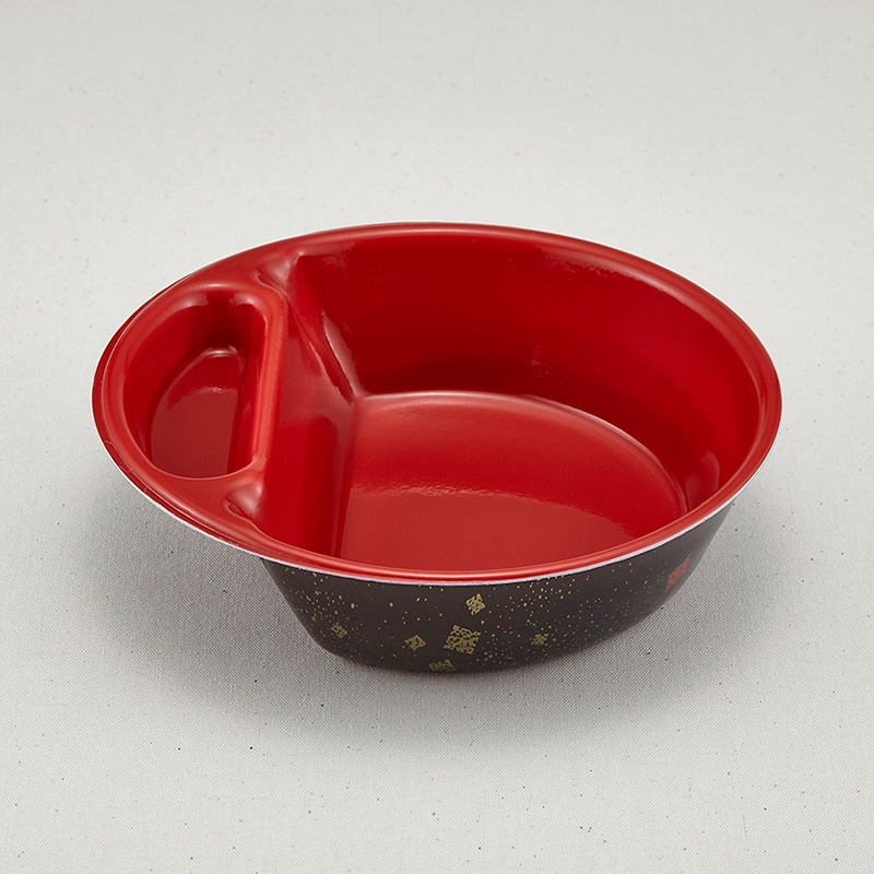 青葉紙業 弁当容器 本体 SB-18 耐熱黒まきえ内赤 230092 50個/袋（ご注文単位16袋）【直送品】