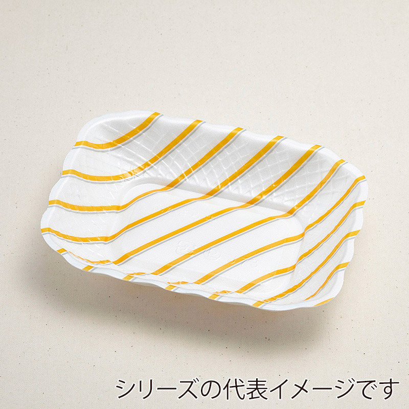 青葉紙業 刺身容器 ふかざら 大 ストライプ 232011 100枚/袋（ご注文単位6袋）【直送品】