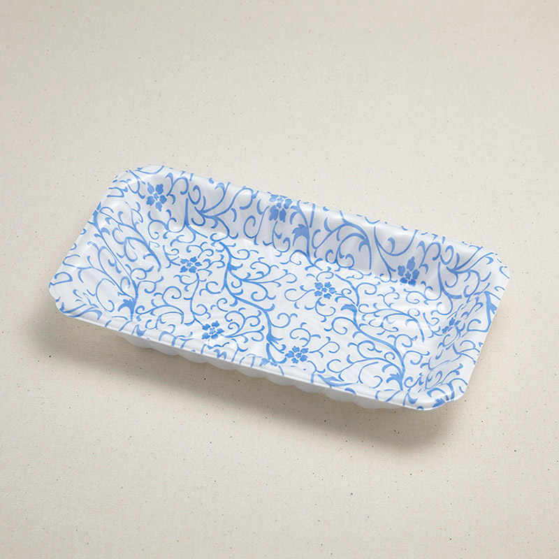 青葉紙業 刺身容器 長皿 5 からくさ 233115 50枚/袋（ご注文単位14袋）【直送品】