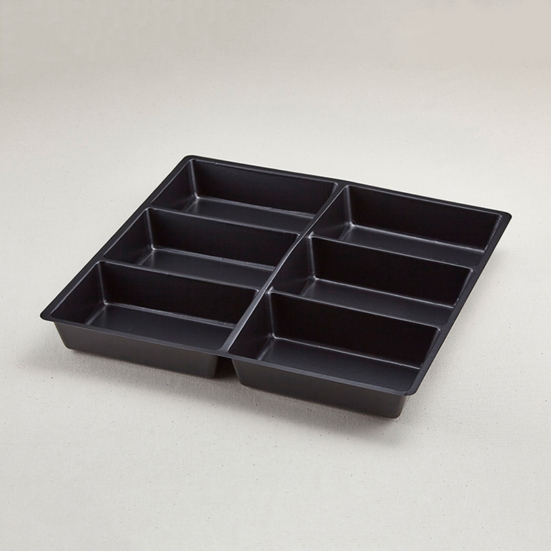 青葉紙業 仕出し弁当容器 会席折 中仕切1 大 黒 256131 20枚/袋（ご注文単位8袋）【直送品】