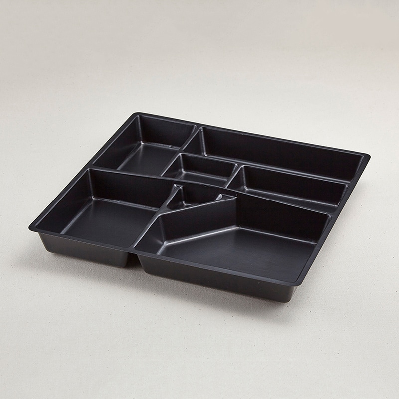 青葉紙業 仕出し弁当容器 会席折 中仕切2 大 黒 256132 20枚/袋（ご注文単位8袋）【直送品】