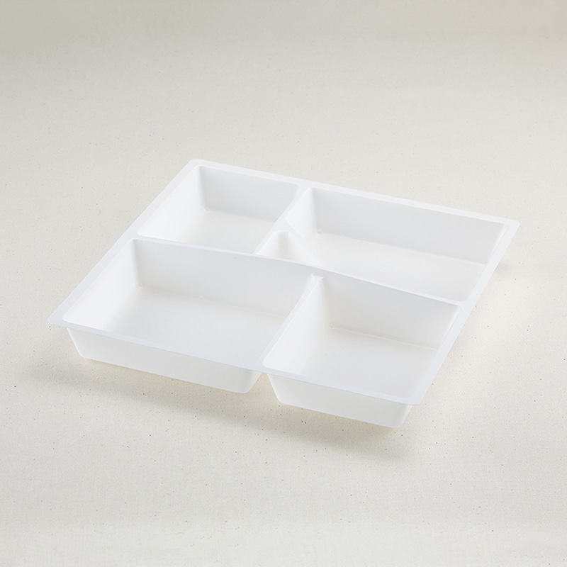 青葉紙業 仕出し弁当容器 会席折 中仕切2 中 白 257133 20枚/袋(ご注文単位12袋)【直送品】