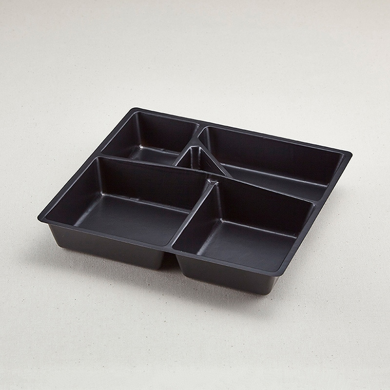 青葉紙業 仕出し弁当容器 会席折 中仕切2 小 黒 258132 25枚/袋(ご注文単位12袋)【直送品】