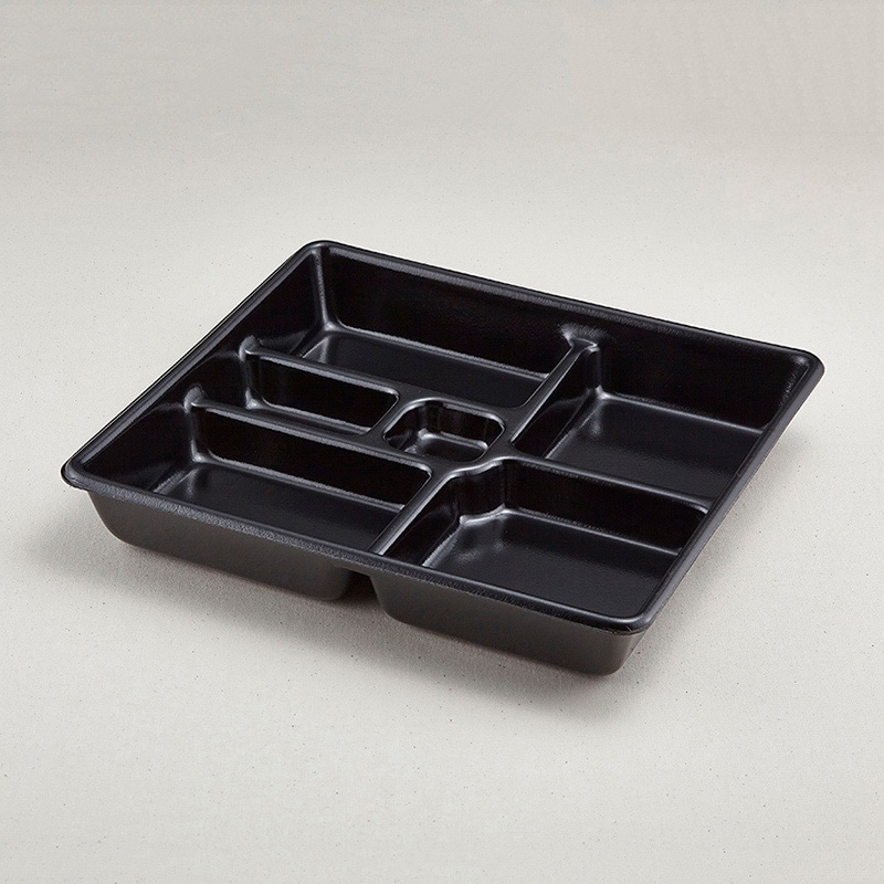 青葉紙業 仕出し弁当容器 会席膳 本体 中 内黒 259335 25個/袋(ご注文単位8袋)【直送品】