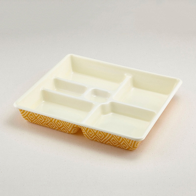 青葉紙業 仕出し弁当容器 会席膳 本体 中 こがね 259336 25個/袋(ご注文単位8袋)【直送品】