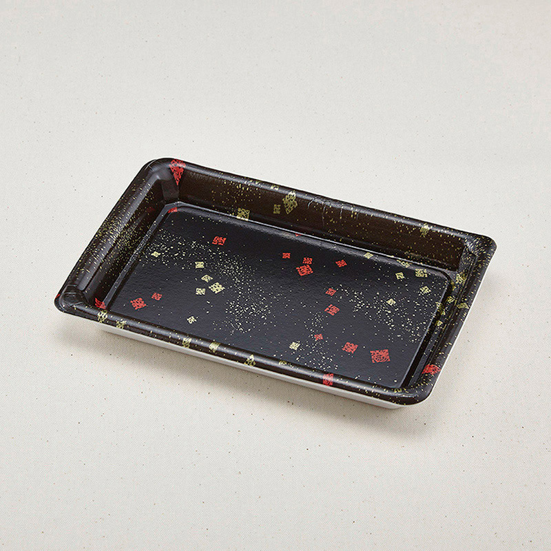 青葉紙業 寿司容器 あさ折 本体 8 黒まきえ 262028 50個/袋（ご注文単位18袋）【直送品】