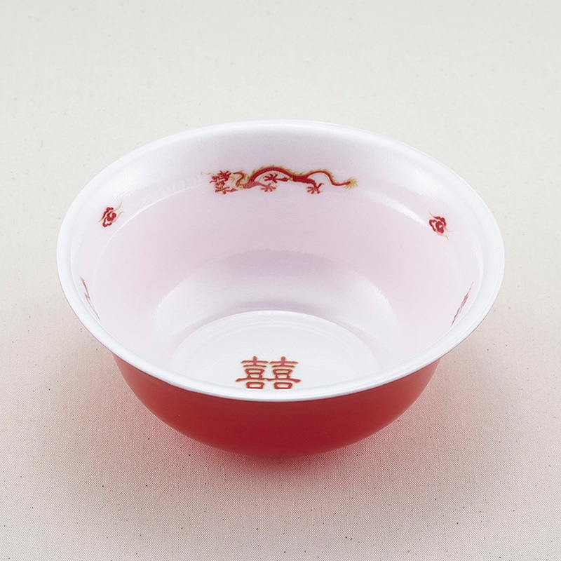 青葉紙業 麺容器 ラーメン 本体 特中 龍外赤 221566 50個/袋（ご注文単位12袋）【直送品】