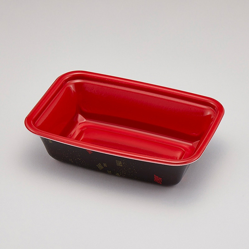 青葉紙業 お重容器 本体 BT-1 耐熱黒まきえ内赤 272203 50個/袋（ご注文単位12袋）【直送品】