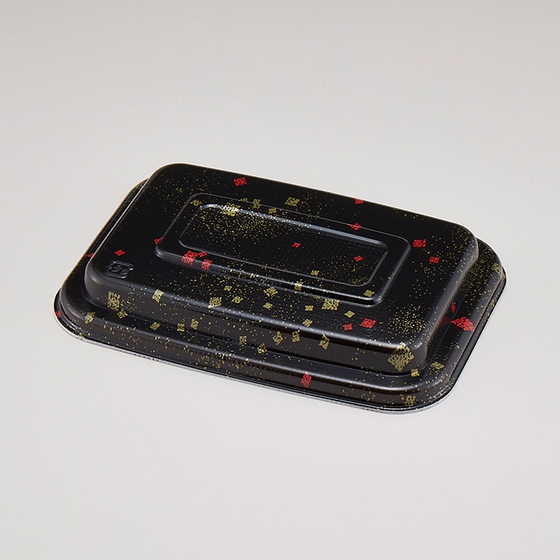 青葉紙業 お重容器 蓋 BT-1 ND黒まきえ 272212 50枚/袋（ご注文単位12袋）【直送品】