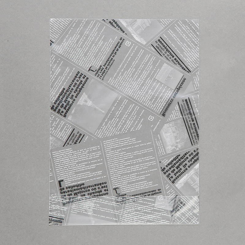 大阪ポリヱチレン販売 パン袋 ヨーロピアン 底マチ 白黒 8939 100枚/袋(ご注文単位10袋)【直送品】