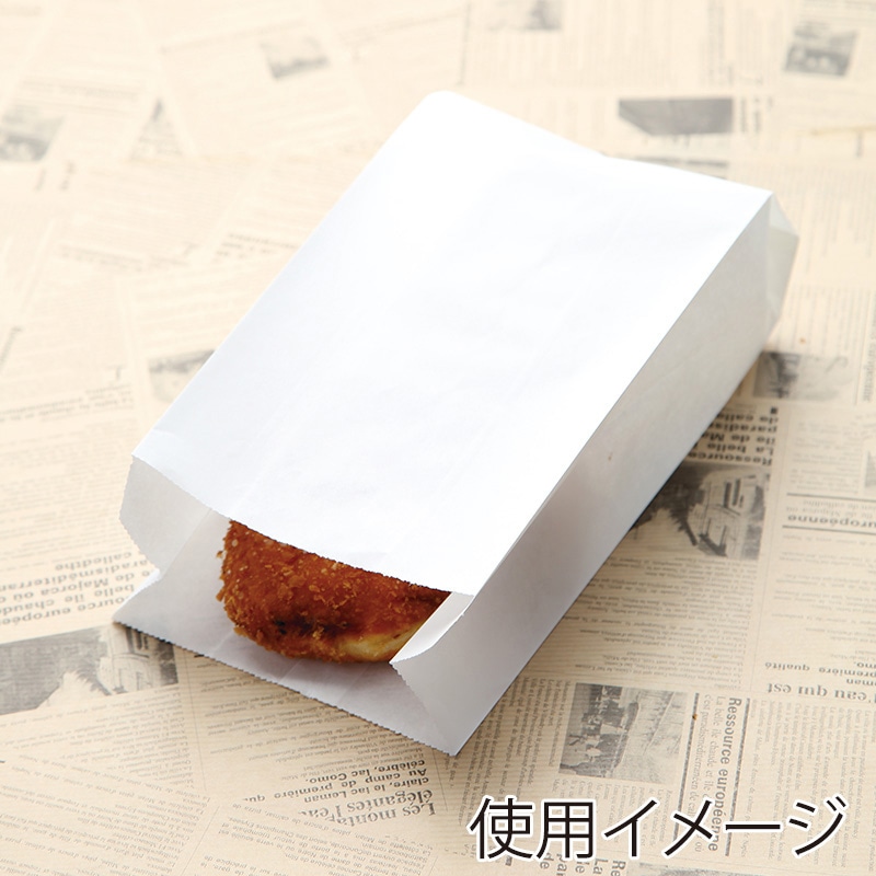 大阪ポリヱチレン販売 耐油袋 マチ付 No.64 白 7813 100枚/袋(ご注文単位20袋)【直送品】