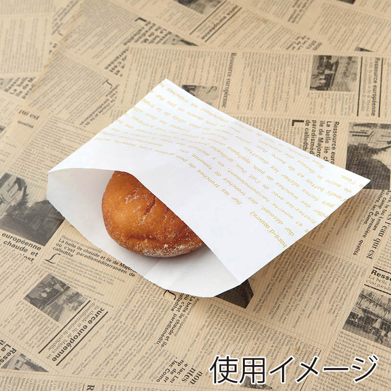 大阪ポリエチレン販売株式会社 レシピ柄耐油紙袋 小 No.182 6639 100枚/袋(ご注文単位40袋)【直送品】