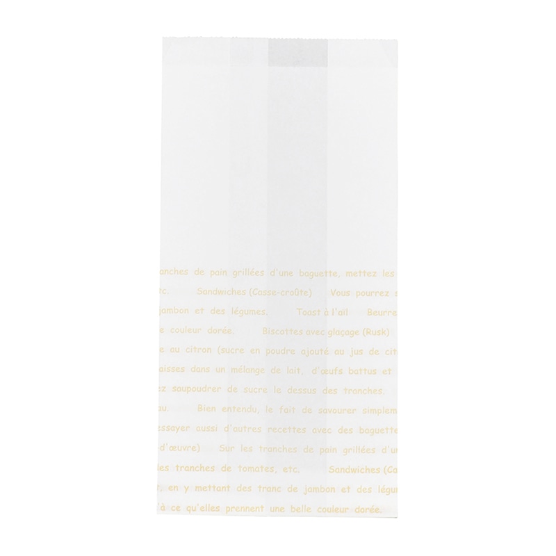 大阪ポリエチレン販売株式会社 レシピ柄耐油紙マチ付袋　大 No.183 6640 100枚/袋（ご注文単位20袋）【直送品】