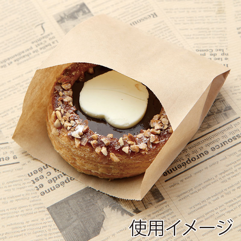 大阪ポリエチレン販売株式会社 耐油袋 ハーフムーン無地 茶 No.140-1 7014 100枚/袋(ご注文単位10袋)【直送品】