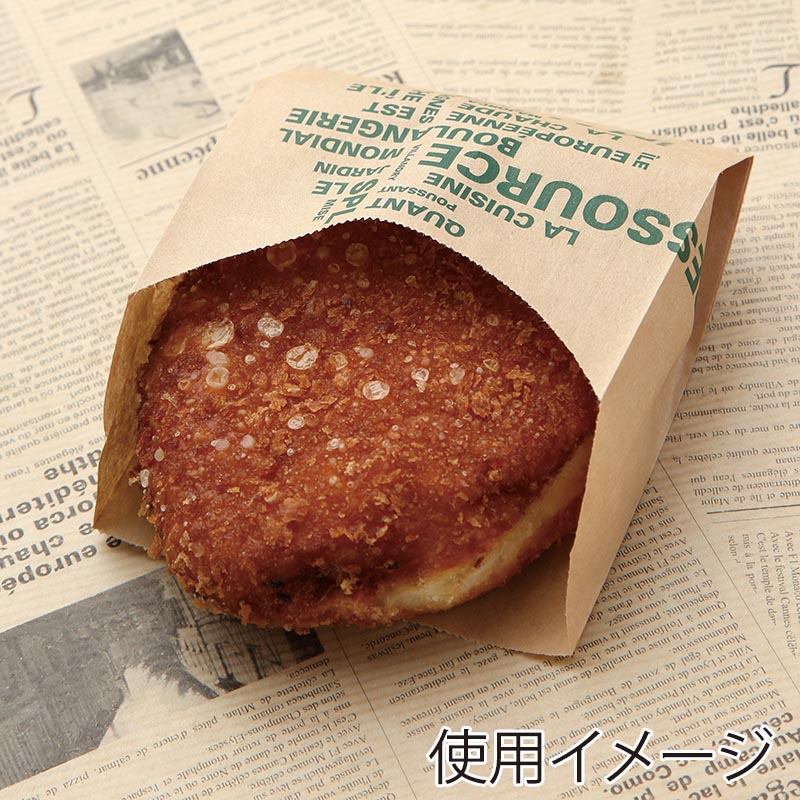 大阪ポリエチレン販売株式会社 耐油袋 ヨーロピアンハーフムーン 茶 No.214 8865 100枚/袋(ご注文単位10袋)【直送品】