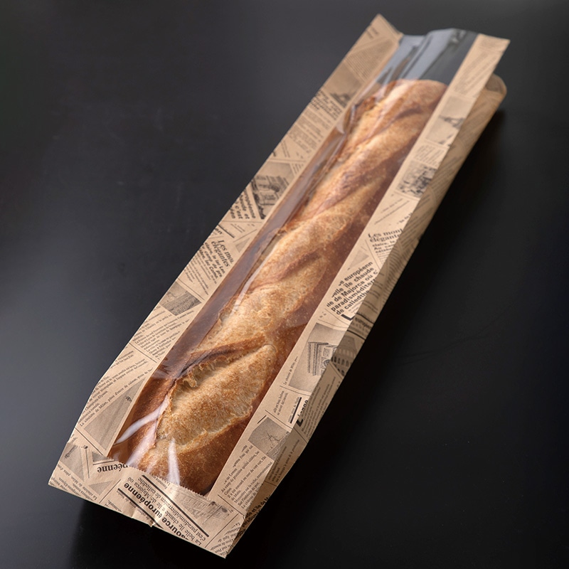 大阪ポリエチレン販売株式会社 フランスパン保存袋　ヨーロピアンフェネット　特小 茶　No.58 6164 500枚/箱（ご注文単位2箱）【直送品】