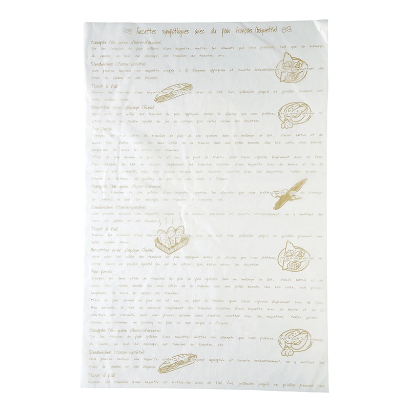 大阪ポリエチレン販売株式会社 グラシンペーパーレシピ柄 ベージュ 6643 500枚/包(ご注文単位1包)【直送品】