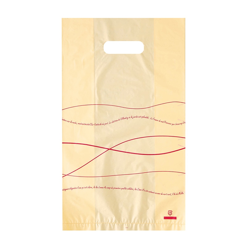 大阪ポリエチレン販売株式会社 丸抜手提袋　クリーク柄　小  8923 100枚/袋（ご注文単位10袋）【直送品】