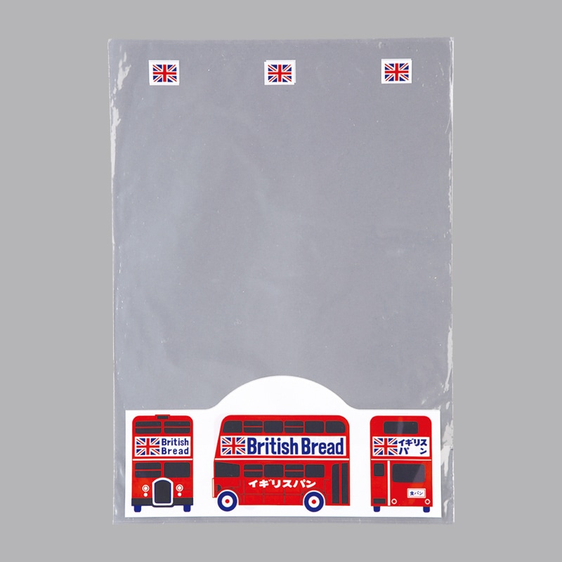 大阪ポリヱチレン販売 イギリス食パン袋　レトロ調新　イギリスバス  No．106　4070 100枚/袋（ご注文単位10袋）【直送品】