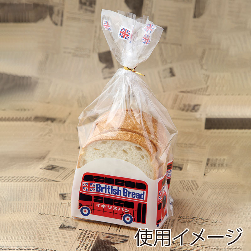 大阪ポリヱチレン販売 イギリス食パン袋 レトロ調新 イギリスバス No.106 4070 100枚/袋(ご注文単位10袋)【直送品】