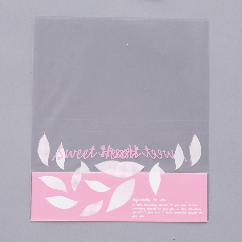 大阪ポリエチレン販売株式会社 サンドウィッチ袋　スイートハートリーフ柄 縦型サンド　ピンク 8985 1000枚/包（ご注文単位1包）【直送品】