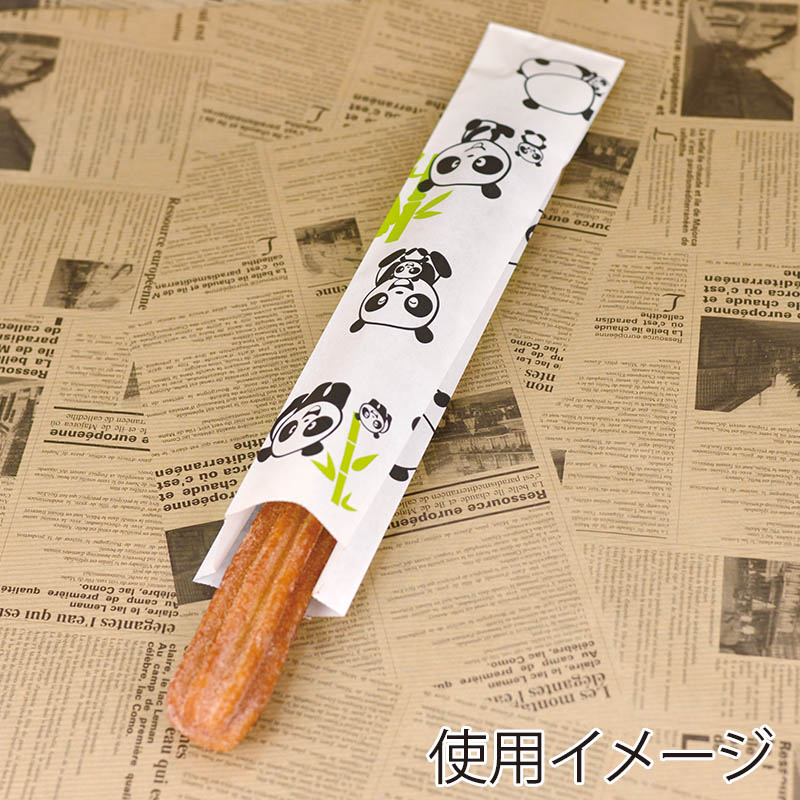 大阪ポリエチレン販売株式会社 チュロス袋 パンダ柄 CRS-8 9625 100枚/袋(ご注文単位10袋)【直送品】