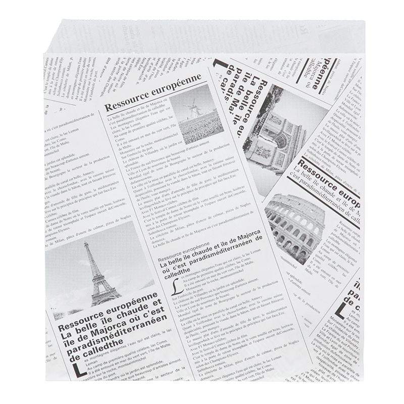 大阪ポリエチレン販売株式会社 耐油バーガー袋　ヨーロピアン柄　ブラック  9620 1000枚/包（ご注文単位1包）【直送品】