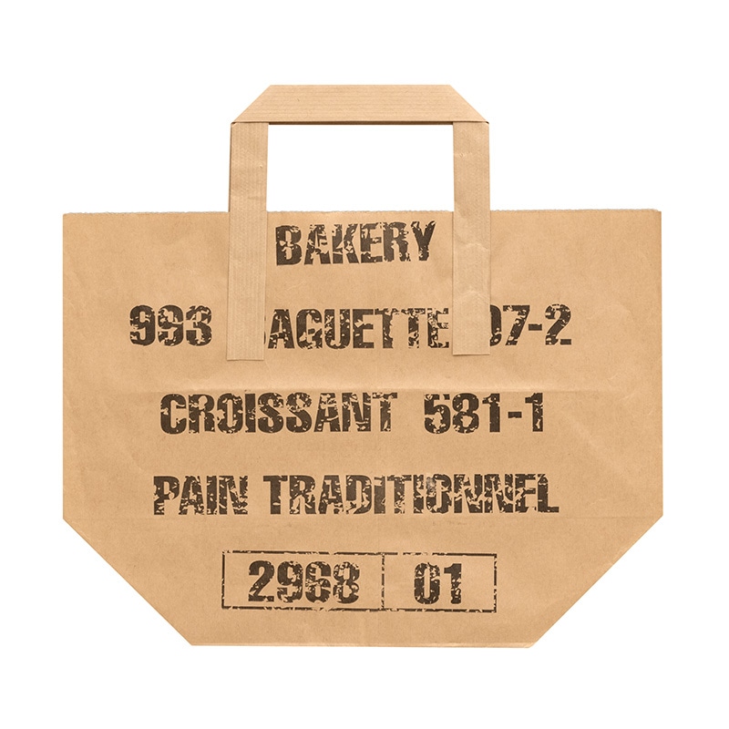 大阪ポリエチレン販売株式会社 手提紙袋　HANDLE　BAG　M　ベーカリーB No.425 2063 400枚/箱（ご注文単位1箱）【直送品】