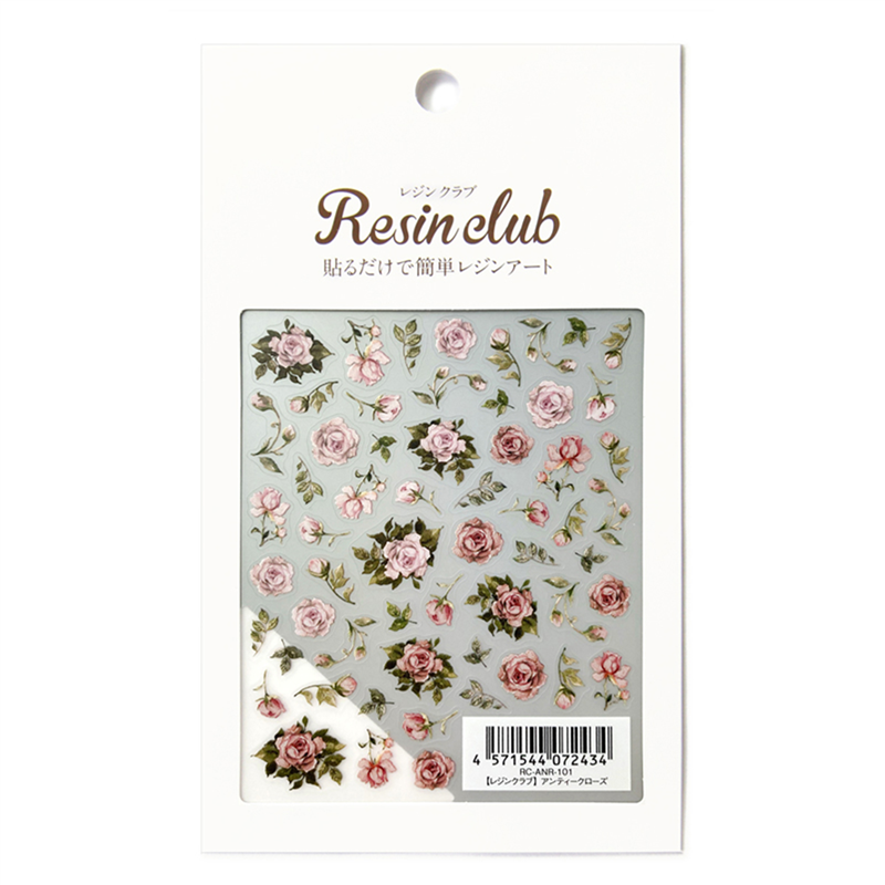 イングカワモト レジンクラブ UVレジン用シールパーツ ～レジンクラブ～ アンティークローズ 両面 RC-ANR-101 1枚（ご注文単位1枚）【直送品】