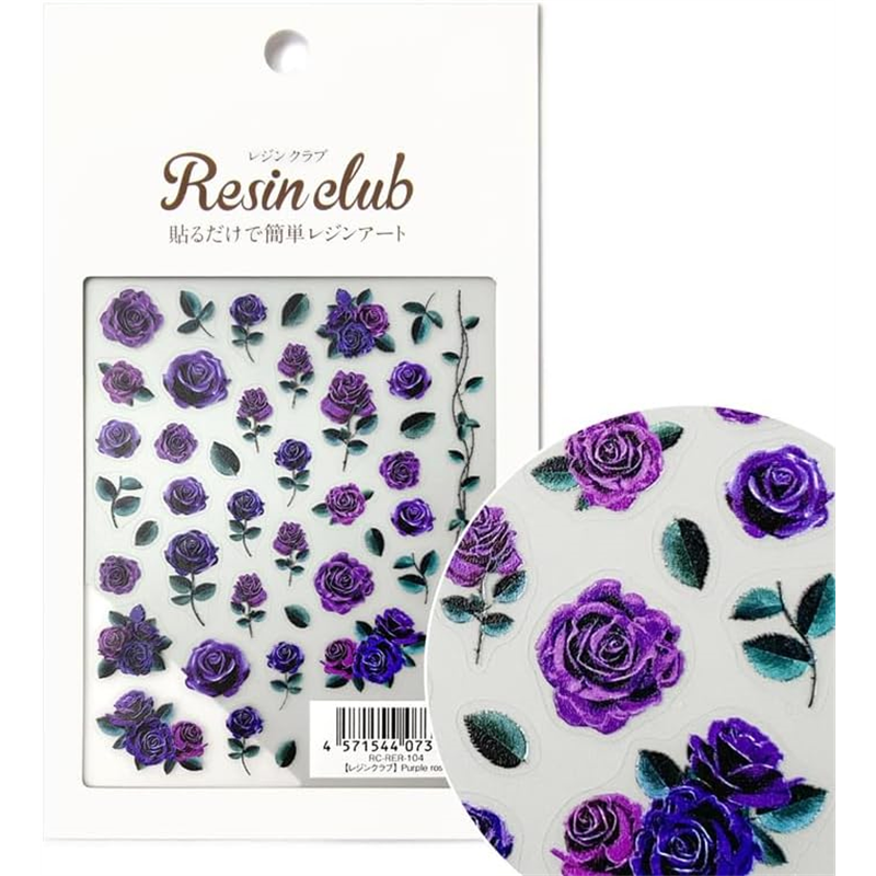 レジンクラブ(RESIN CLUB) レジン材料 『Purple rose 両面 RC-RER-104』 1枚（ご注文単位1枚）【直送品】