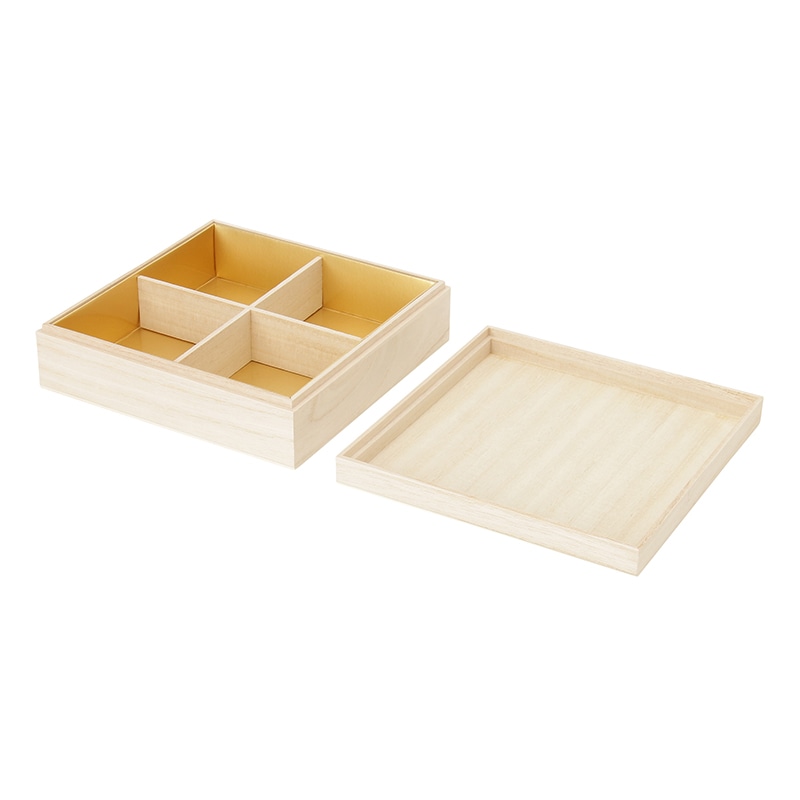 スドウ 桐箱高級弁当 4仕切り 197230 32個/箱(ご注文単位1箱)【直送品】