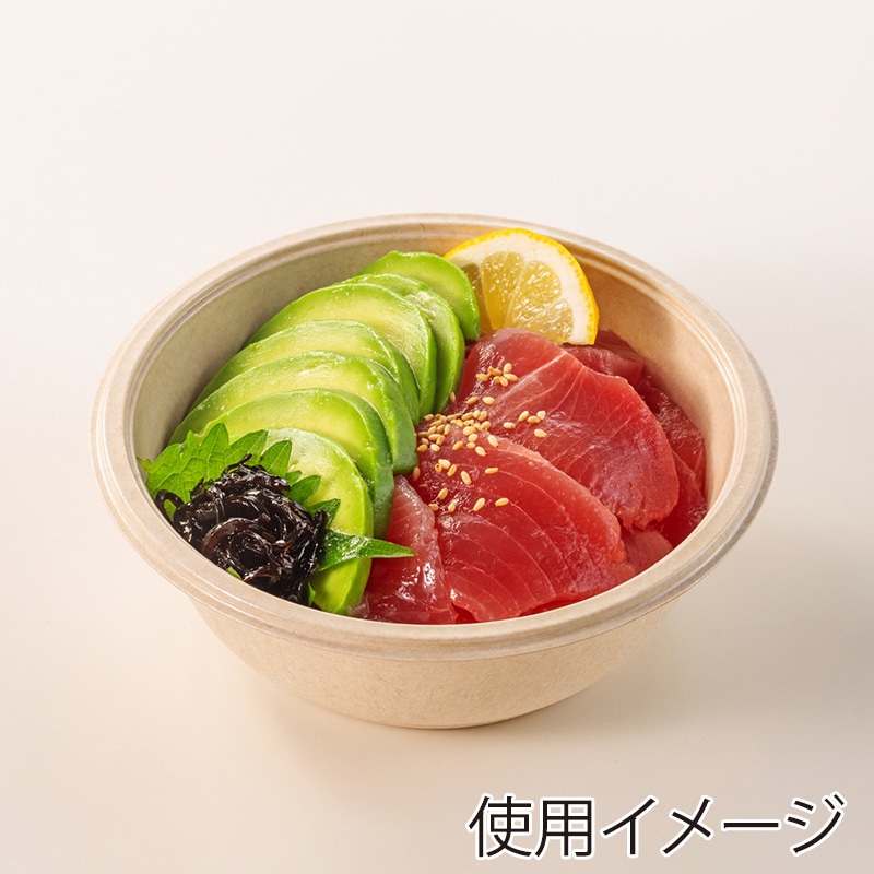 丸紅プラックス 丼容器 EUCALPユーカルプ 本体 MPD-12 ナチュラル 50枚/袋(ご注文単位18袋)【直送品】