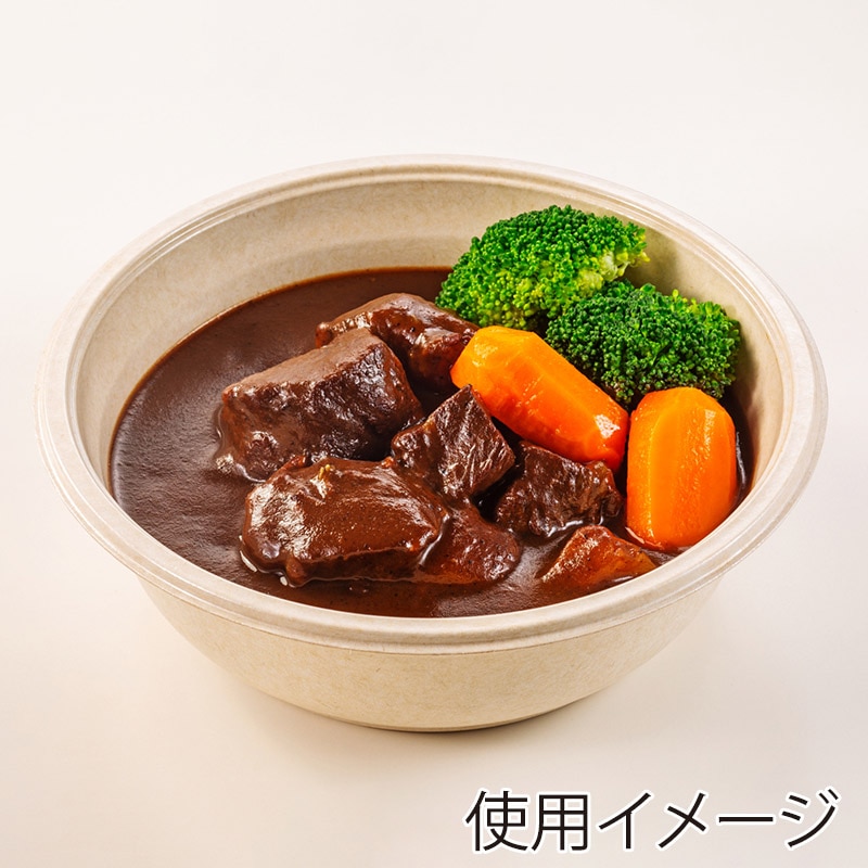 丸紅プラックス 丼容器 EUCALPユーカルプ 本体 MPD-13 ナチュラル 50枚/袋(ご注文単位18袋)【直送品】