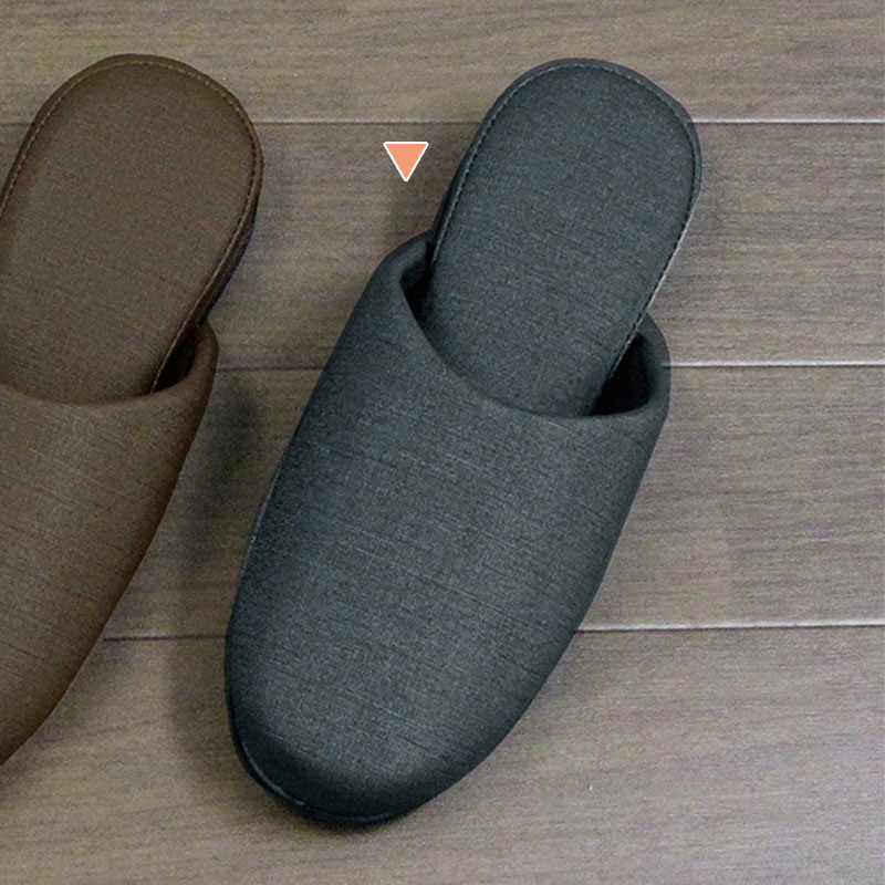 富士工業 生地調ビニールスリッパ マニエラ チャコール FB-001-CH 1個(ご注文単位12個)【直送品】