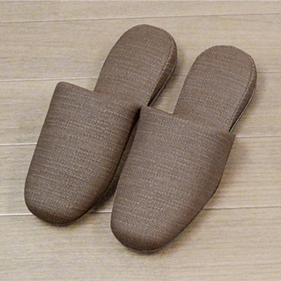 富士工業 生地調ビニールスリッパ M ブラウン FB-005-M-BR 1個(ご注文単位12個)【直送品】