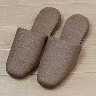 富士工業 生地調ビニールスリッパ L ブラウン FB-006-L-BR 1個(ご注文単位12個)【直送品】