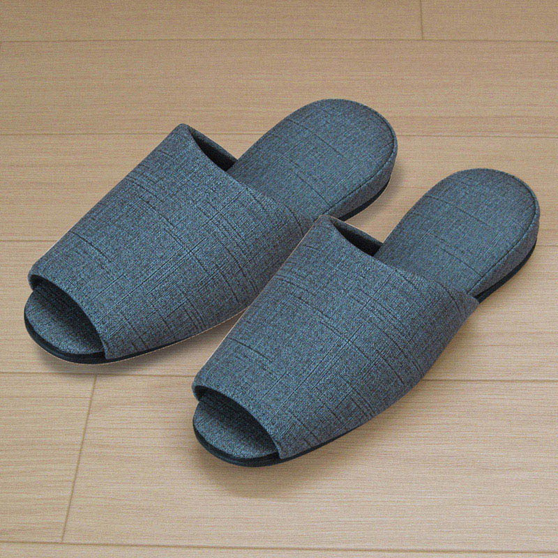 富士工業 生地調ビニールスリッパ AUANTIE 前開き ブルー FB-007-BL 1個(ご注文単位12個)【直送品】